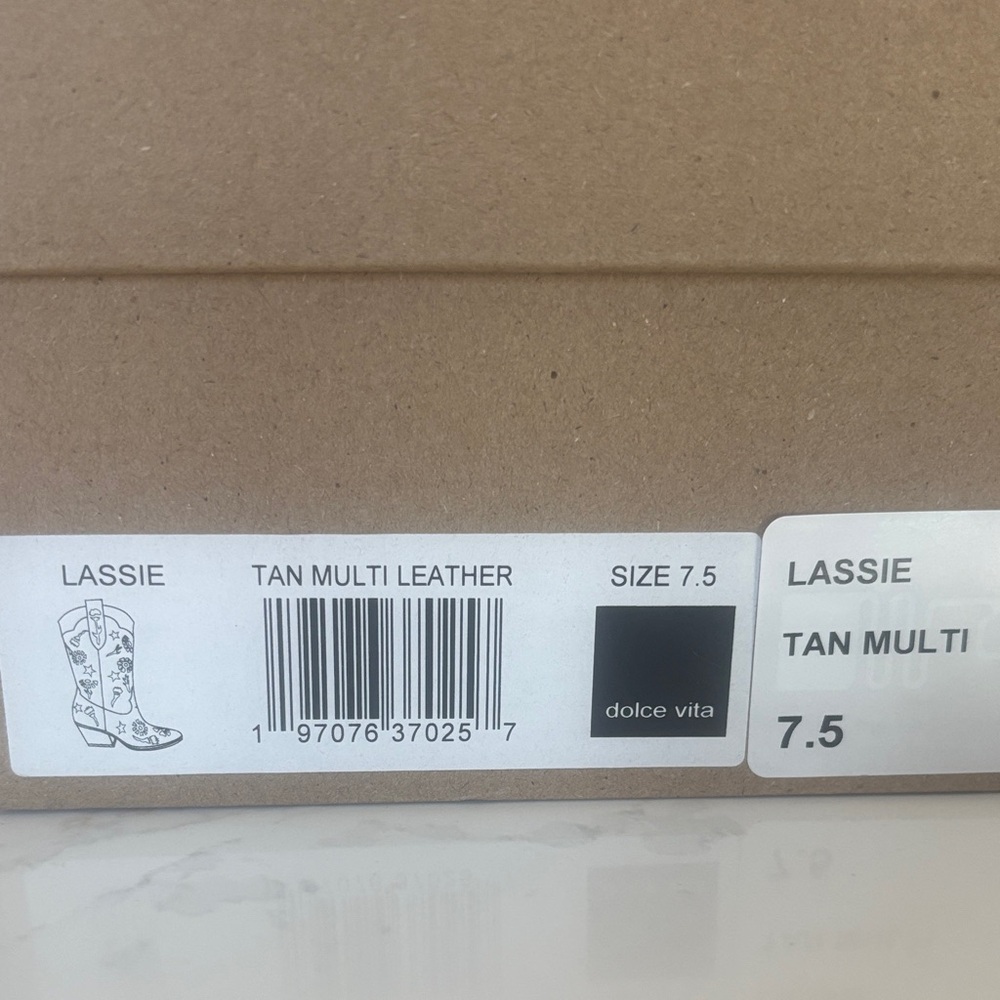 Western Boots Leather Tan Multi by Dolce Vita Size 7.5 NWT - Picture 13 of 13